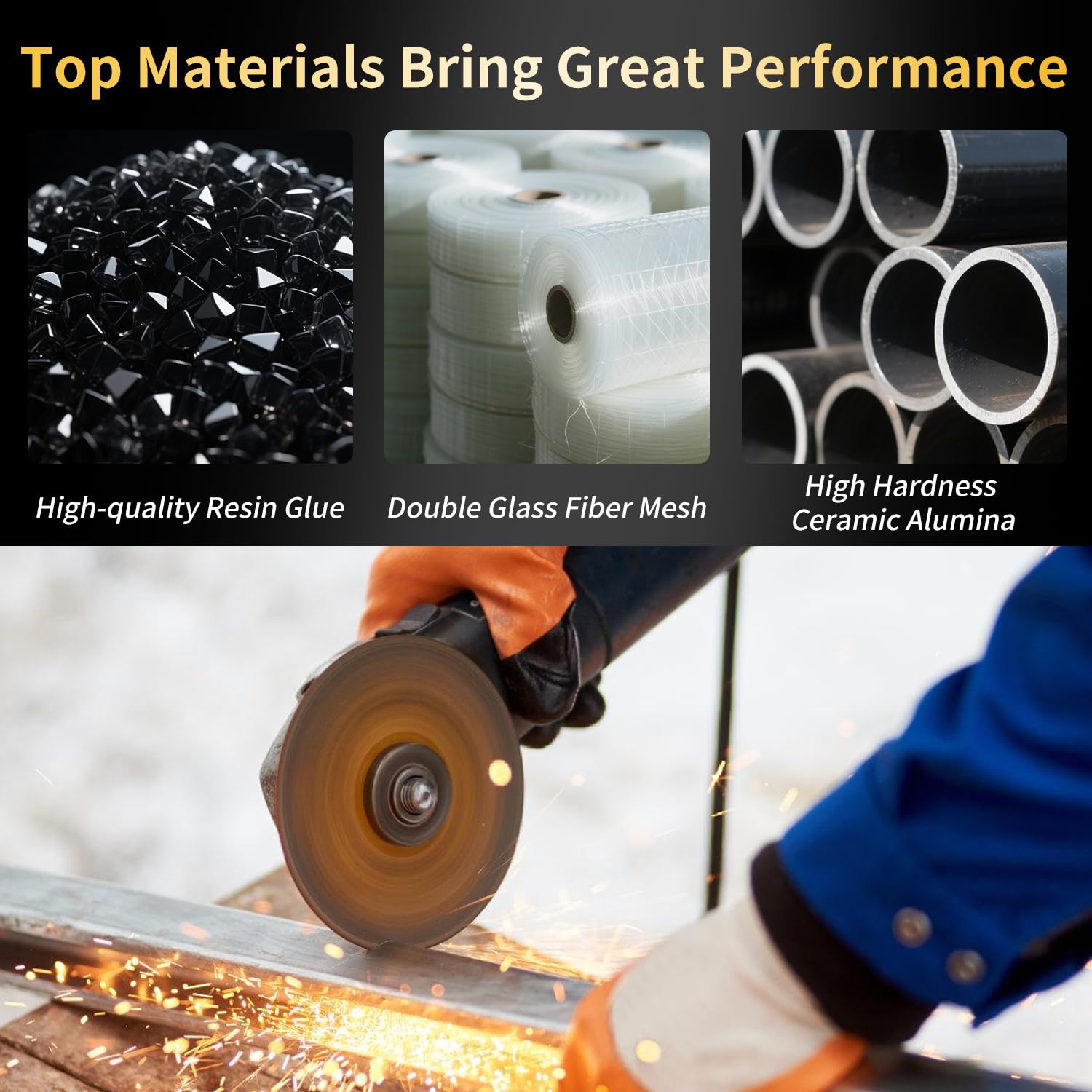 10Pcs 4.5 Inch Cut Off Wheel Angle Grinder Cutting Discs for Metal Stainless Steel, 115x1.2x22mm Thin Grinding Wheels, 13300RPM Fast Sharp Cutting Disc for Iron Steel Sheet DIY Power Tool