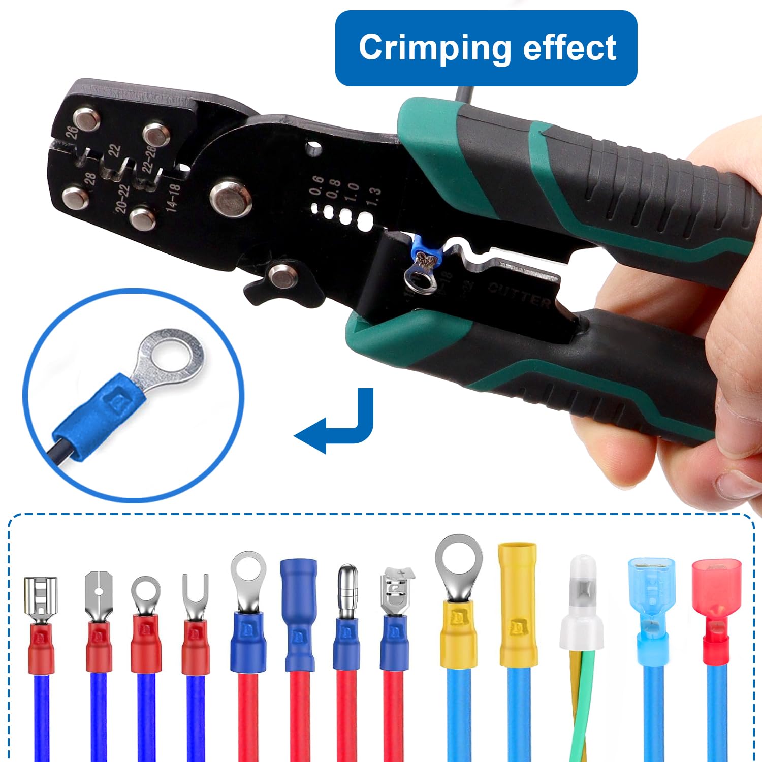 Automatic Wire Stripper 3 in 1 Multifunction Crimping Tool 8 Inch Wire Stripping Tool Cutting Pliers for Electricians Cable Repair Heavy Duty Hand Tool