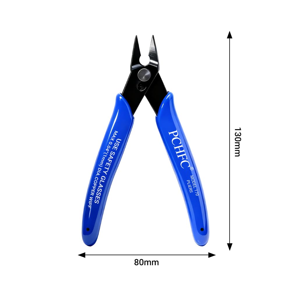 Mini Diagonal Cutting Pliers Blue Flush Cutter Side Cutter Wire Nippers Precision Hand Tool for Electronics Jewelry Repair Cable Cutting DIY Craft Electrician Repair Tool Durable Steel
