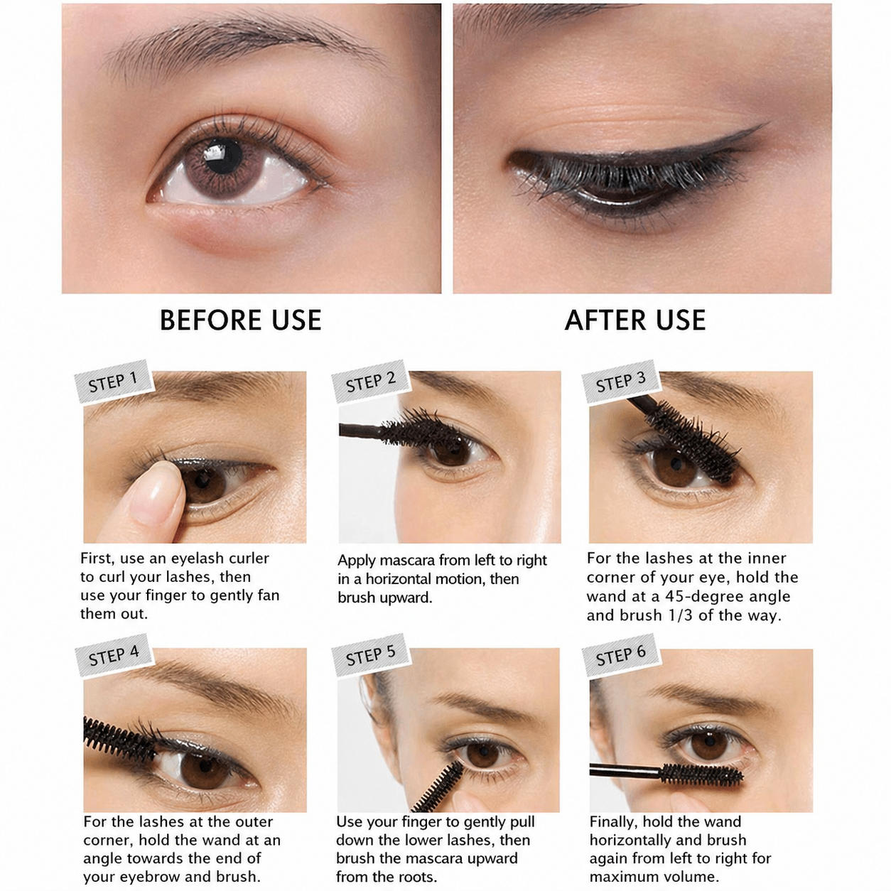 4D Waterproof Mascara Long Lasting Curling Volumizing Lengthening Eyelash Cream Smudge Proof Sweatproof Natural Thick Lash Black Mascara Quick Dry Eye Makeup Cosmetic Beauty Tool For Women