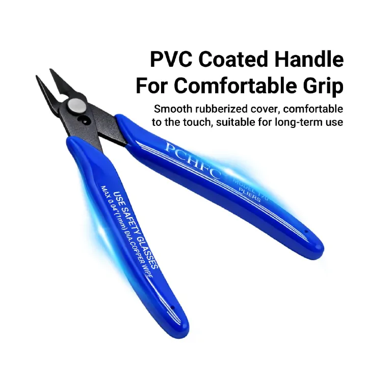 Mini Diagonal Cutting Pliers Blue Flush Cutter Side Cutter Wire Nippers Precision Hand Tool for Electronics Jewelry Repair Cable Cutting DIY Craft Electrician Repair Tool Durable Steel