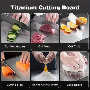 Stainless Steel Chopping Board 20x30cm SUS304 Kitchen Cutting Board Metal Meat Vegetable Fruit Dough Board Easy Clean Hygienic Durable Non Absorb Odor Kitchen Tool Home Cooking