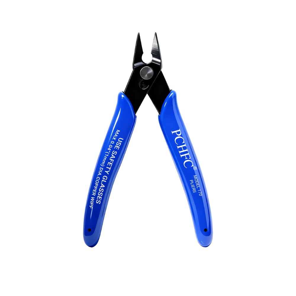 Mini Diagonal Cutting Pliers Blue Flush Cutter Side Cutter Wire Nippers Precision Hand Tool for Electronics Jewelry Repair Cable Cutting DIY Craft Electrician Repair Tool Durable Steel