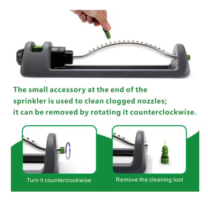 18-Hole Automatic Oscillating Lawn Sprinkler, Adjustable Garden Watering Sprayer for Grass, Flowers, Yard, Farm, Courtyard and Vegetable Garden Irrigation, Easy Outdoor Watering Tool
