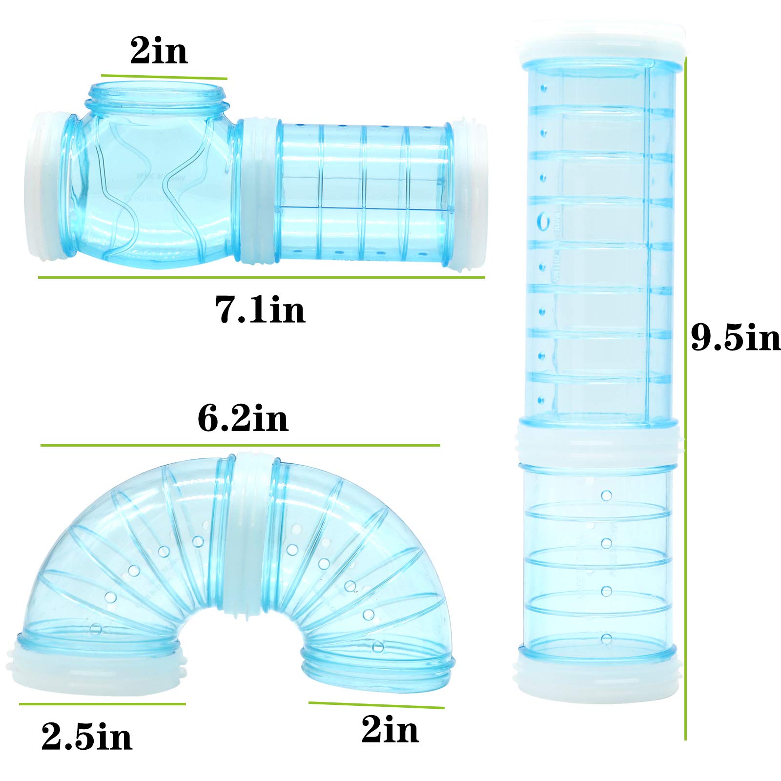 DIY Hamster Tunnel Maze Modular Cage Accessories with Transparent Tubes, Small Pet Playground Adventure House, Expandable Hamster Villa Bath Room Exercise Toy for Hamsters, Gerbils and Mice