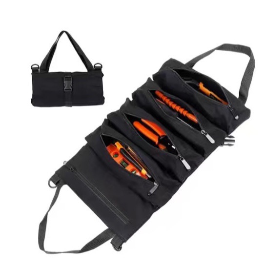 Heavy Duty Tool Roll Bag Portable Tool Organizer Roll Up Tool Bag Waterproof Oxford Cloth Multi Pocket Storage Bag for Mechanic Electrician Car Repair Garage