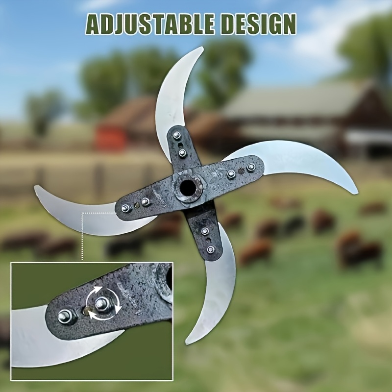 Electric Drill Grass Cutter Conversion Kit with Thickened Steel Blade, Blade Holder Base and Shaft Rod, DIY Chaff and Vegetable Shredder Attachment for Chicken, Poultry and Livestock Feed