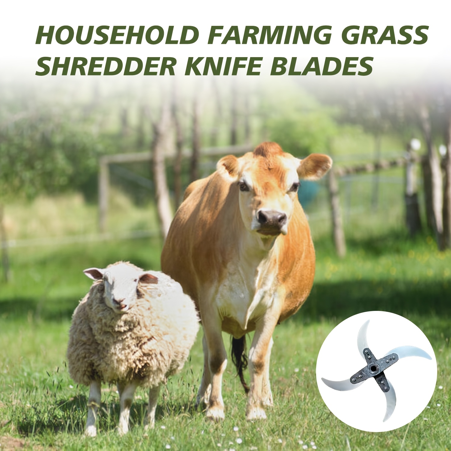 Electric Drill Grass Cutter Conversion Kit with Thickened Steel Blade, Blade Holder Base and Shaft Rod, DIY Chaff and Vegetable Shredder Attachment for Chicken, Poultry and Livestock Feed