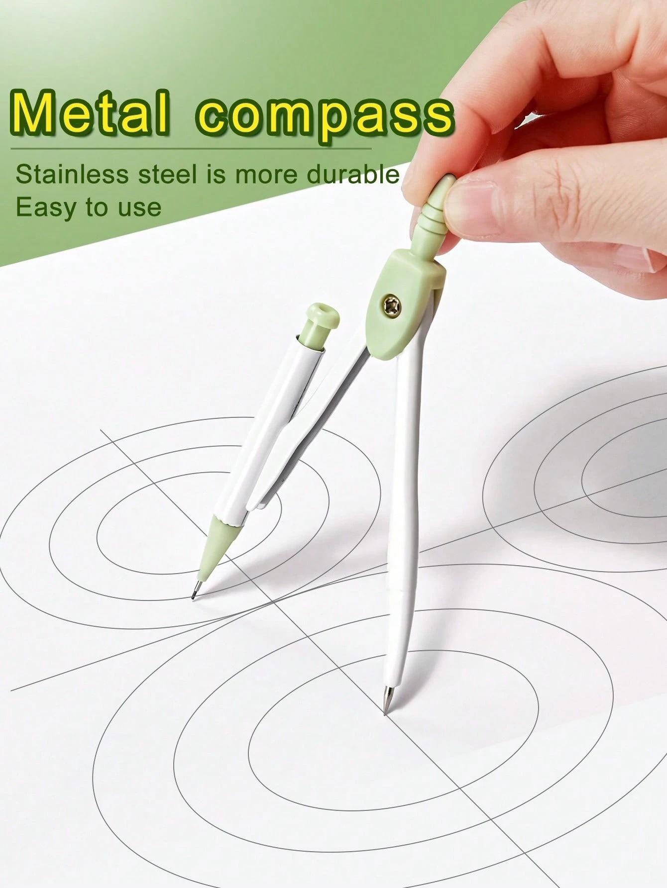 7PCS Mathematical Geometry Set with Compass and Protractor, Complete Student Drawing Kit Including Rulers, Eraser and Pencil Leads, Ideal School Supplies for Math, Exams and Technical Drawing