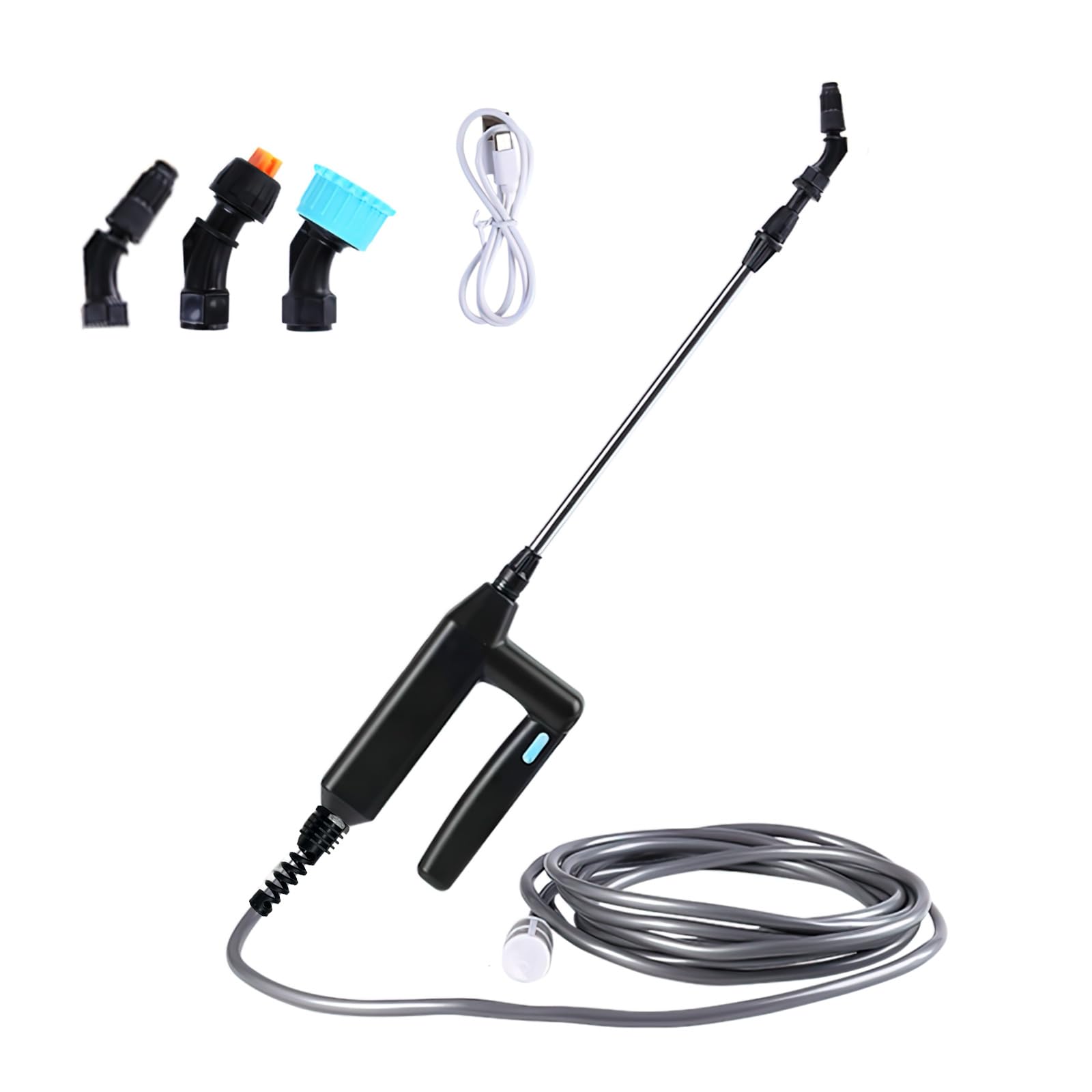 Rechargeable Garden Sprayer, Battery Powered Portable Plant Sprayer with Telescopic Wand, 3m Hose and 3 Nozzles for Lawn, Garden, Weed and Farm Spraying