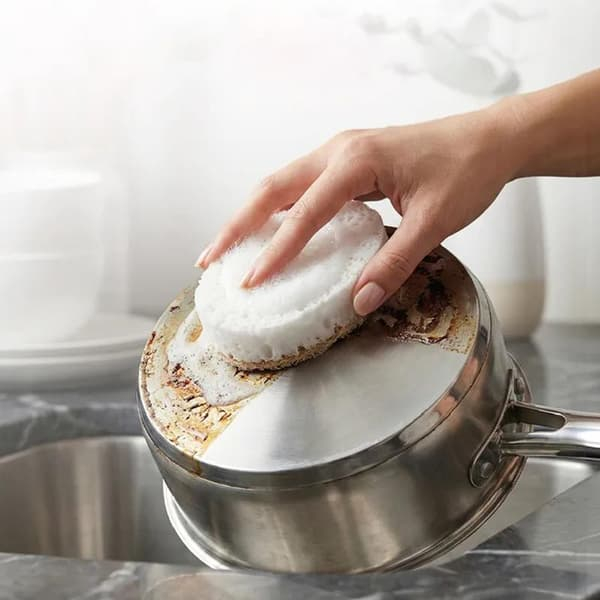 10PCS Kitchen Cleaning Sponge Pads, Durable Dish Washing Scrub Sponges, Reusable Absorbent Scouring Pads for Plates Pots Pans, Multipurpose Household Cleaning Sponge for Kitchen Bathroom Home Use
