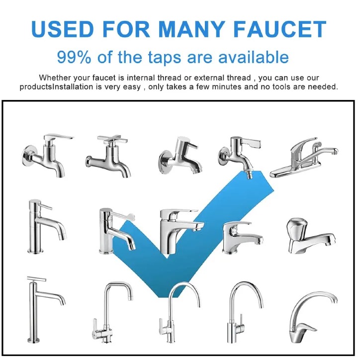 Kitchen faucet sprayer accessories, removable faucet extender, with 3 spray modes, 360° rotatable sink faucet head, splash-proof faucet booster shower and water-saving faucet suitable for kitchen