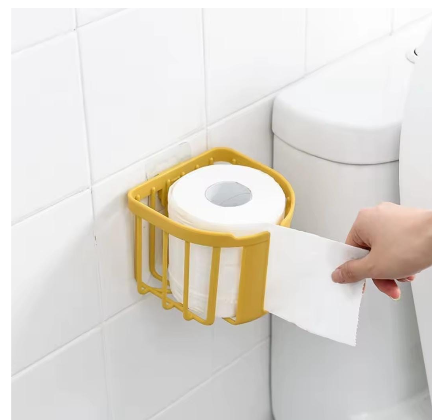 Wall Mount Paper Holder ABS Punch Free Toilet Tissue Box For Bathroom Kitchen Washroom