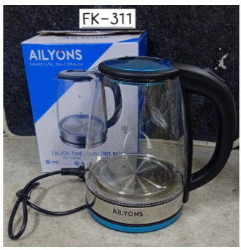 Ailyons 1.8 ltrs Quality Glass Electric Kettle, Automatic Hot Water Boiler or Heater Jug Auto Shutoff