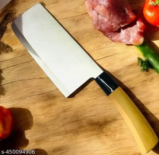 High Quality Heavy Metallic Kitchen Bone Cleaver Knife – Heavy Duty Stainless Steel Meat Chopper for Cutting Bones, Meat & Vegetables with Strong Grip Handle