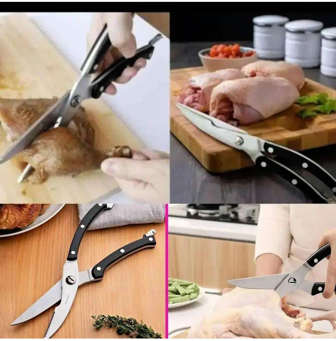High Quality Stainless Steel Kitchen/Chicken Scissors – Heavy Duty Poultry Shears for Cutting Meat, Bones, Vegetables & BBQ Food Prep