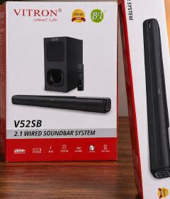 Vitron V52SB 2.1 Wired Soundbar System with Subwoofer – Bluetooth, USB, AUX & Optical