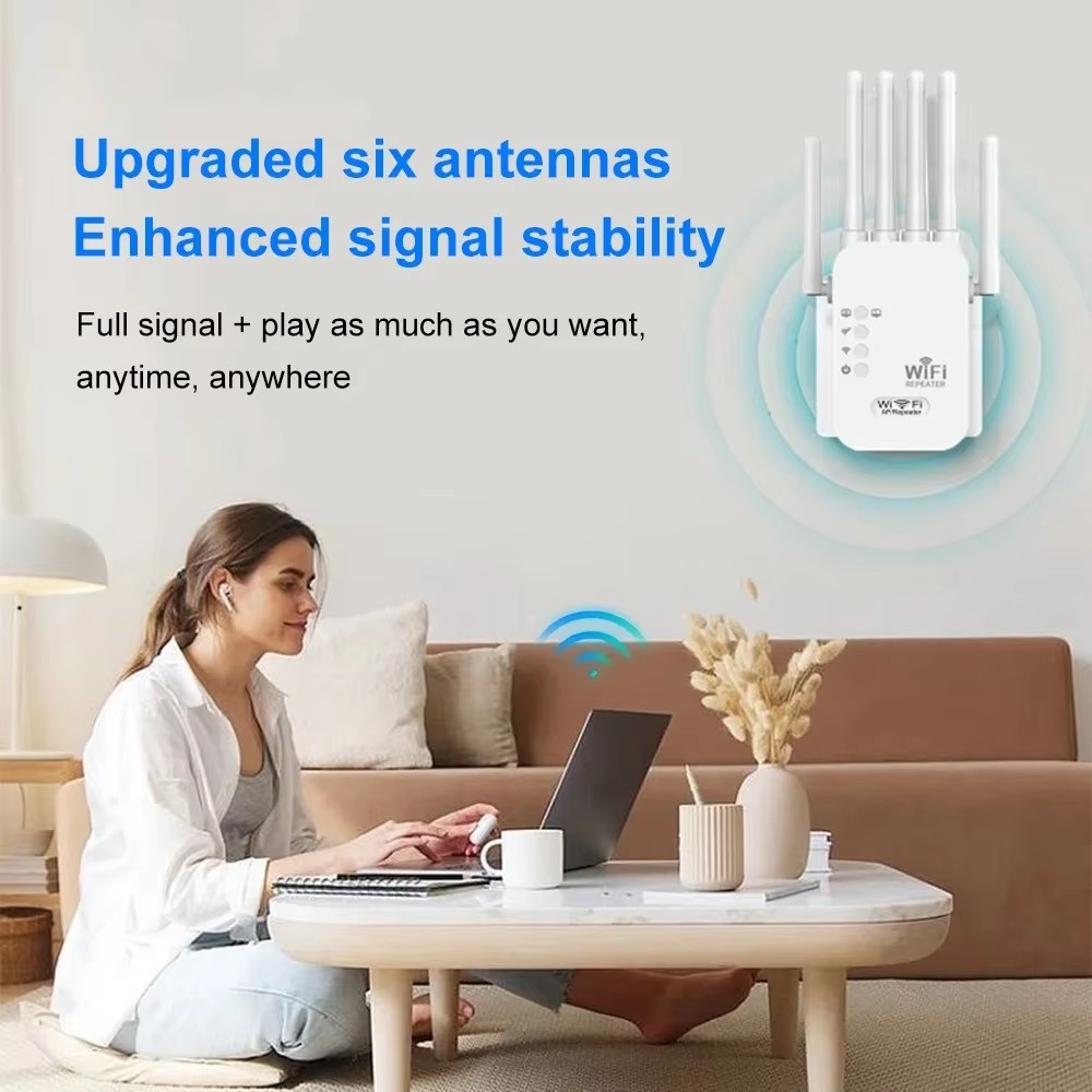 TIMACK 5G 2.4G Dual-band 300Mbps 1200Mbps WiFi Repeater Wireless Extender WiFi Booster Network Amplifier Long Range Signal WiFi Router