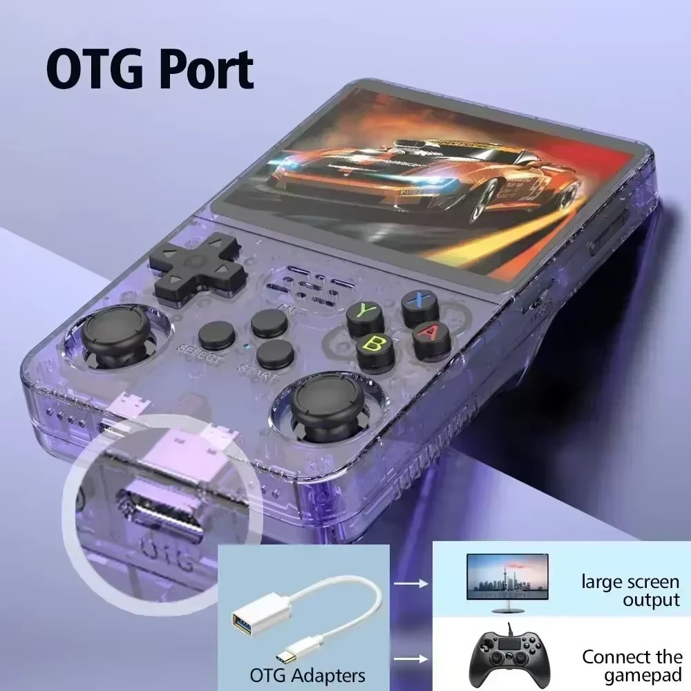 TIMACK R36S Retro Handheld Game Console Linux System 3.5-inch IPS Screen Video Player 64GB 21000+ Games Linux Portable Handheld Game Player