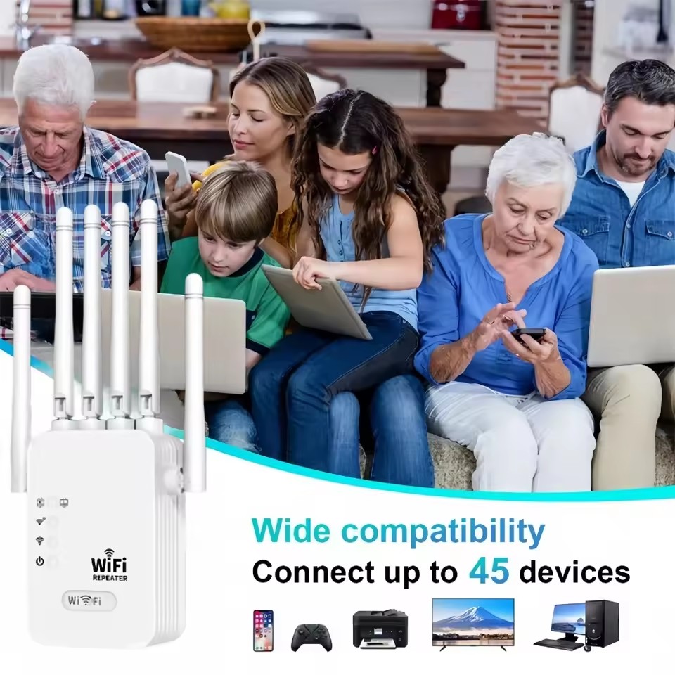 TIMACK 5G 2.4G Dual-band 300Mbps 1200Mbps WiFi Repeater Wireless Extender WiFi Booster Network Amplifier Long Range Signal WiFi Router