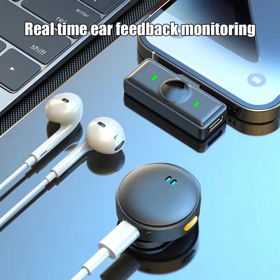 TIMACK Lavalier Microphone 2.4GHz Wireless Microphone Magnetic Suction Microphone with Charging Case for Video Recording Plug and Play