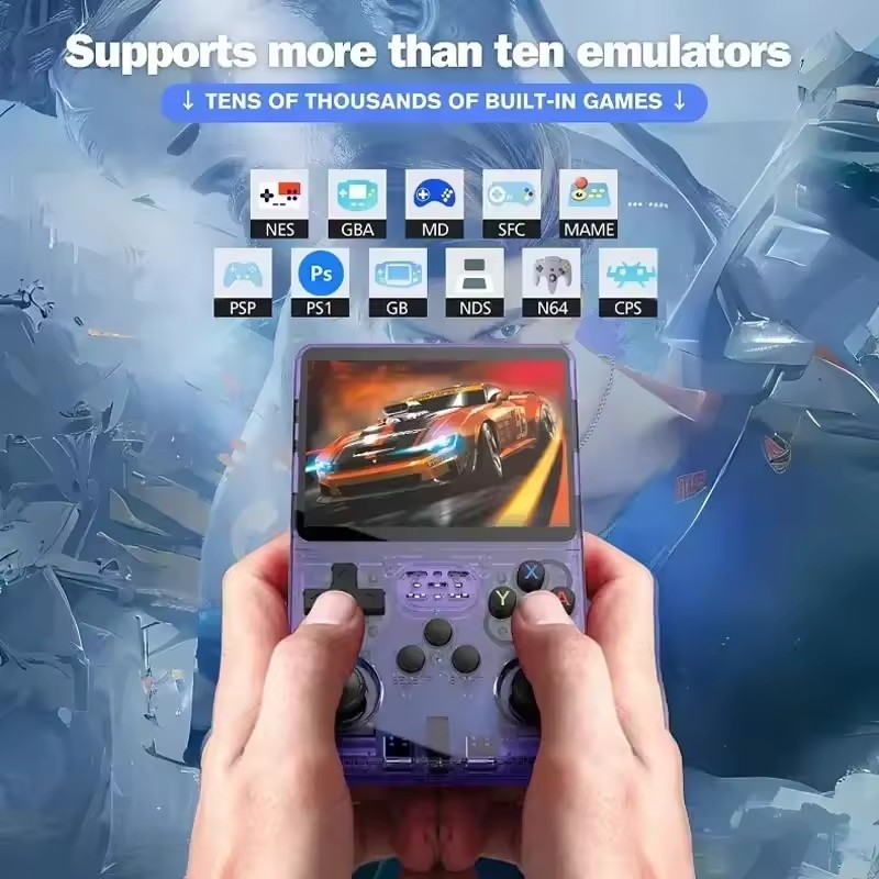 TIMACK R36S Retro Handheld Game Console Linux System 3.5-inch IPS Screen Video Player 64GB 21000+ Games Linux Portable Handheld Game Player