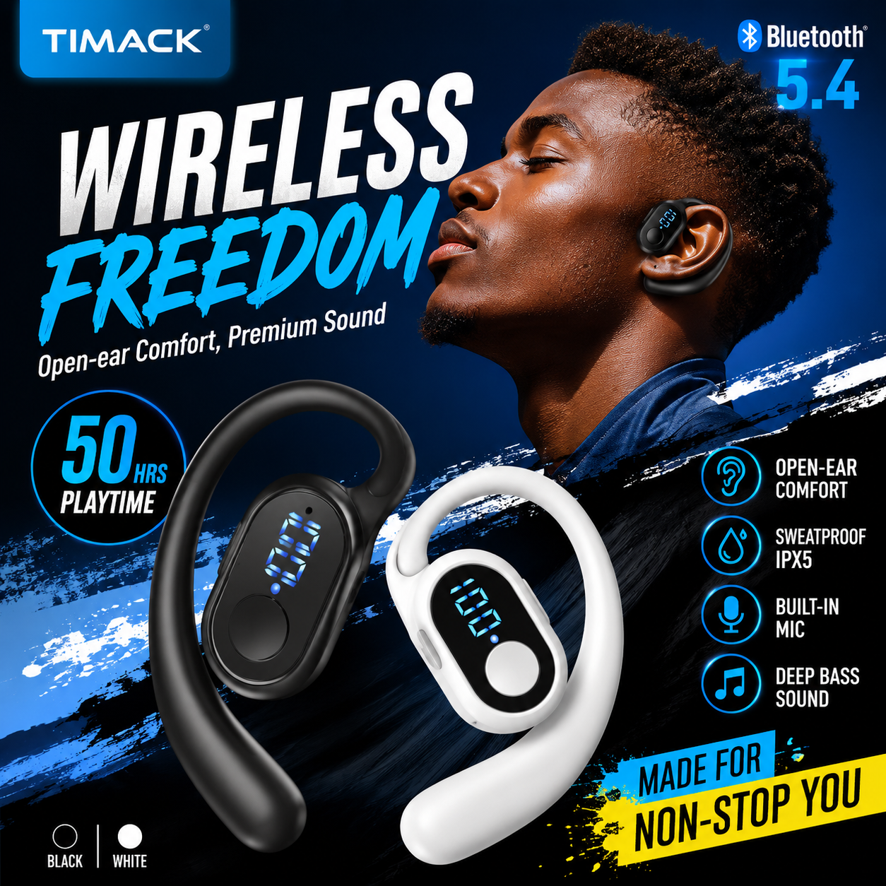 TIMACK TWS Bluetooth 5.2 Bluetooth Earphone Wireless Earpods Mini Earphones Handsfree Waterproof Sport Music Headset Earbuds with Micphone