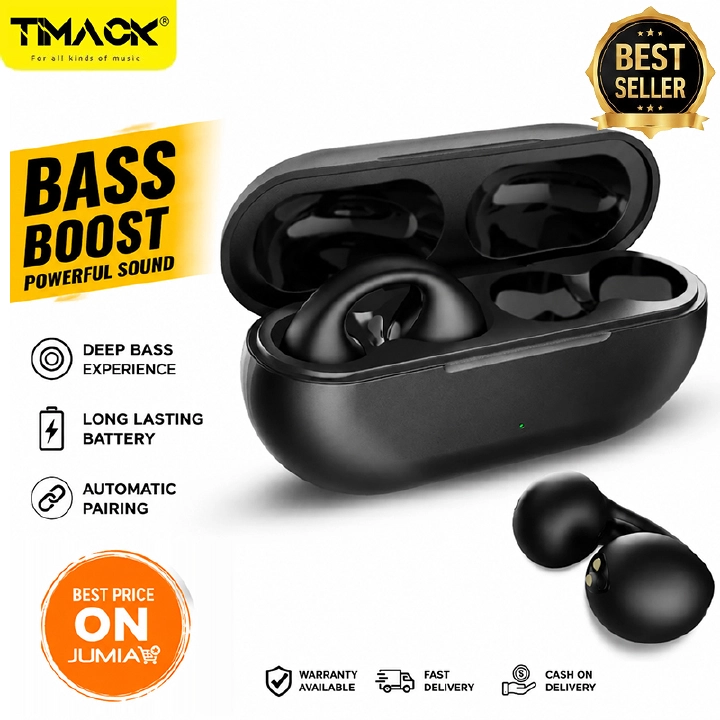 TIMACK New Bone Conduction T75 TWS Touch Control Wireless Earbuds Ear-Clip Bluetooth Earphones Sport Earpods Music Headset