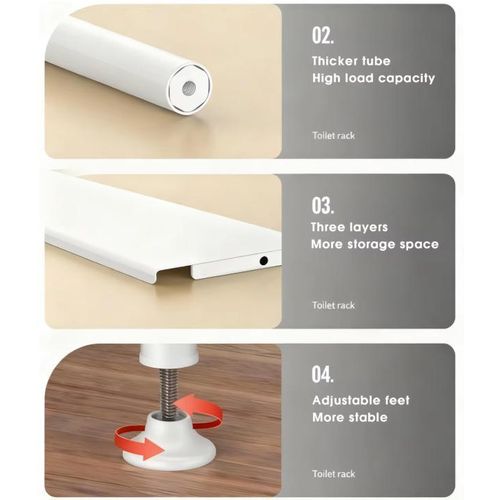 3 Layer Over The Toilet Rack Organizer With Guardrail Bathroom Organizer Free Standing Space Saver Stands Rack For Toilet Bathroom Accessories TRK01