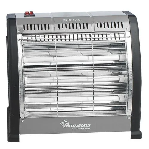 Ramtons RM/469 Electric Bar Quartz Heater, Black & Silver (1 YR WRTY