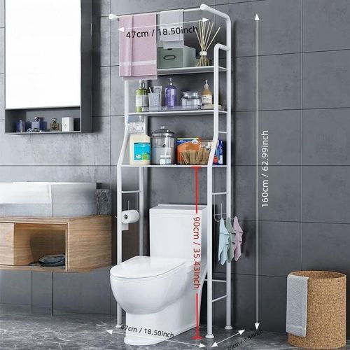 3 Layer Over The Toilet Rack Organizer With Guardrail Bathroom Organizer Free Standing Space Saver Stands Rack For Toilet Bathroom Accessories TRK01