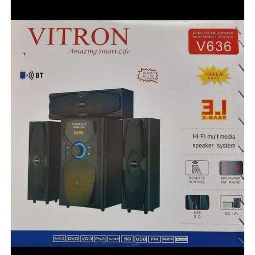 Vitron V636, 3.1CH Multimedia Bluetooth Speaker System - Black (1YR WRTY)Vitron V636 3.1 Inch Theater Multi Media Sub Woofer Speaker System WITH Bluetooth - AD/DC- 10000W(1YR WRTY)