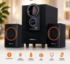 The Sayona (SHT-S01 / SH-501) SHT-S01 2.1CH Subwoofer. Multimedia Speaker System / Subwoofer Sayona HOMETHEATRE Woofer system  .AC/DC  capability  With Bluetooth function and Has FM radio.3000W PMPO (