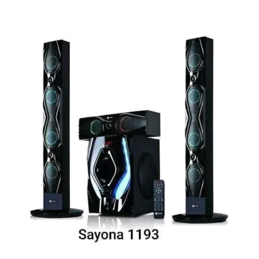 Sayona worth  SHT-1193BT 18000W PMPO Bluetooth Subwoofer System Tall Boys Speakers Home Theatre System. SAYONA TALL BOY HOMETHEATRE SPEAKER SYSTEM .  Sayona 3.1CH WOOFER BLUETOOTH SPEAKER