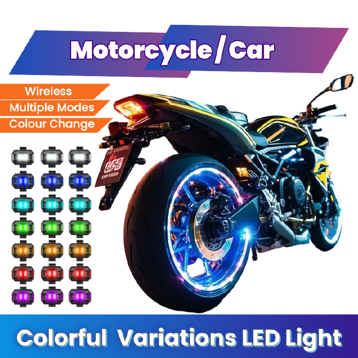 Motorcycle/Bicycle/Car Cool Colorful Variations LED Light，Anti-collision Warning Light,Mini Signal Light,Drone with Strobe Light,7 Colors Turn Signal Indicator