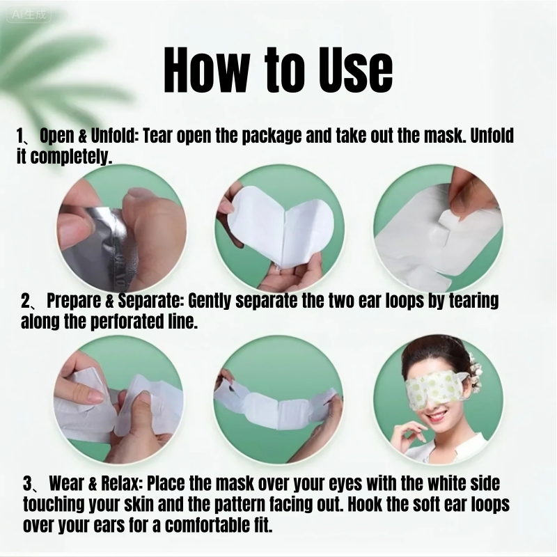 5-in-1 Soothing Steam Warm Compress SPA Eye Mask Household Disposable Hot Compress Eye Patch Student Heating Shading Heating Puffy Eyes & Dark Circles Relief For Dryness, Insomnia Eye Strain Portable