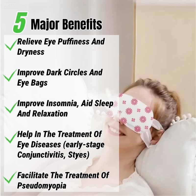 5-in-1 Soothing Steam Warm Compress SPA Eye Mask Household Disposable Hot Compress Eye Patch Student Heating Shading Heating Puffy Eyes & Dark Circles Relief For Dryness, Insomnia Eye Strain Portable