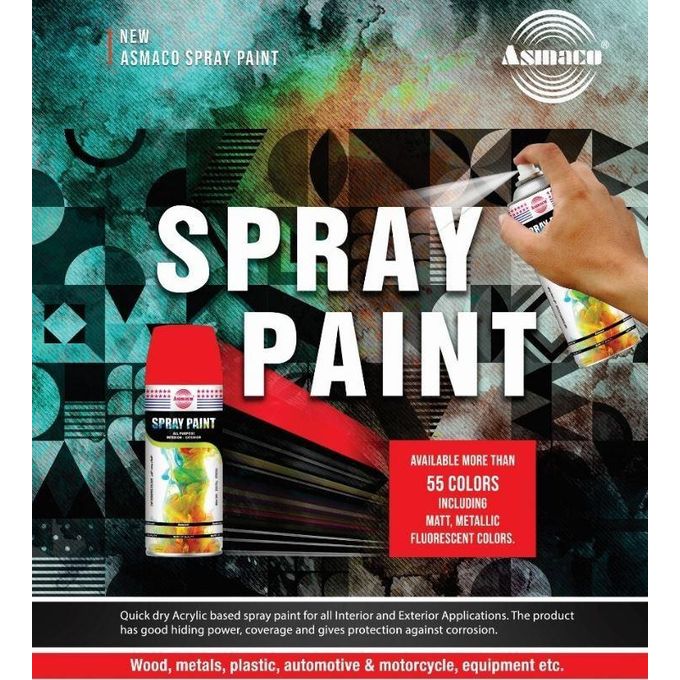 QUICK SELLING !!! Asmaco All-Purpose Multi-Surface Spray Paint Cans – Durable Quick Dry Interior & Exterior Finish