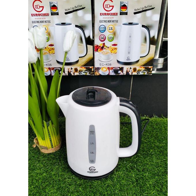 QUICK SELLING!!! Eurochef Electric Kettle Water Heater & Boiler Jug 2.3l It boils water 85% more efficient than stove-top kettle. Concealed stainless steel heating element; Automatic shut-off🔥🔥✔✔