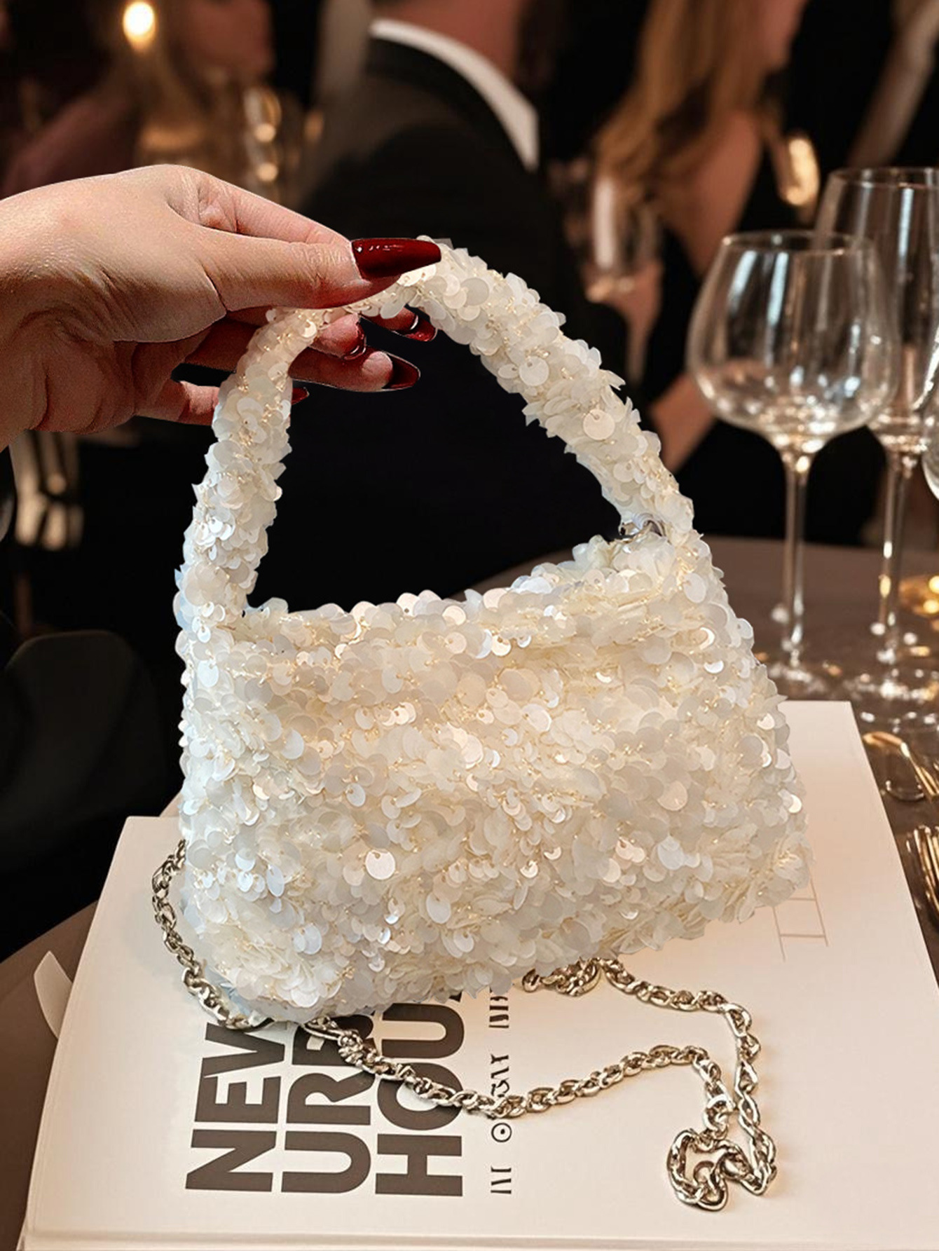 Bags sequin bag for women, sparkling and sparkling handbag for women, handbag for women, high-end banquet bag