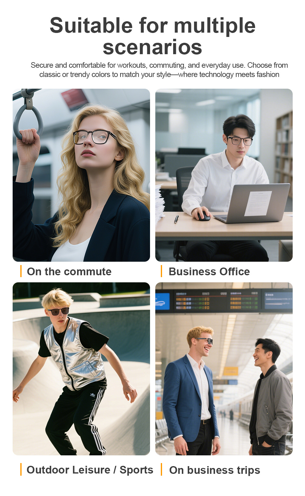 AI translation smart glasses photochromic Bluetooth listening, calling, music multifunctional driving audio glasses