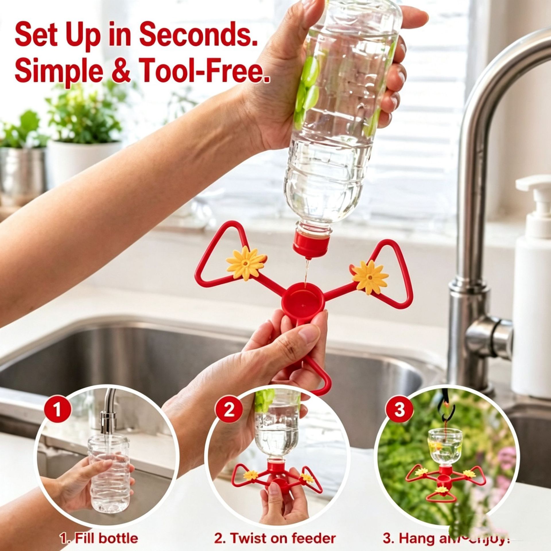 Hummingbird Feeder is a detachable and portable garden bird feeder
