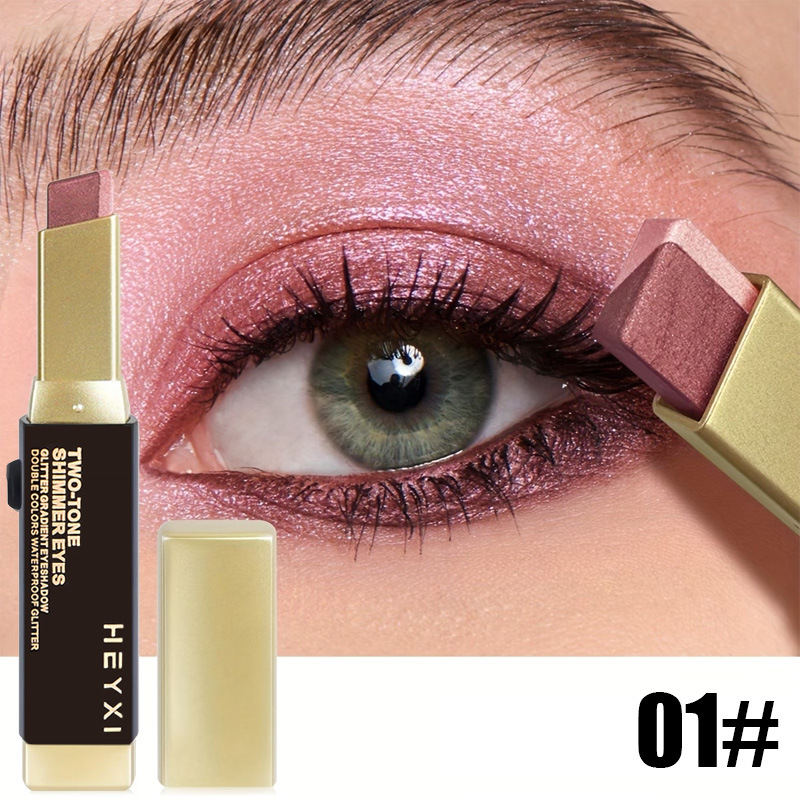 HEYXI cross-border popular flash eye shadow stick twilight eye shadow set with two-color gradient waterproof eye shadow pen view 9