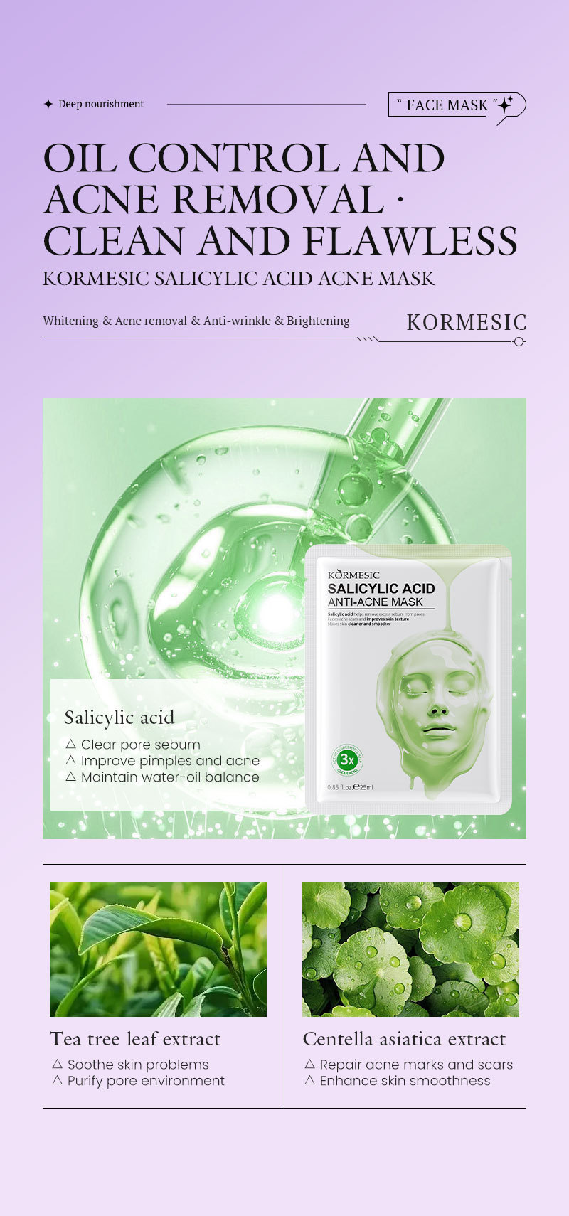 Vitamin C Lotion Facial Mask KORMESIC facial mask All-English Best-Selling Hydrating Facial Mask