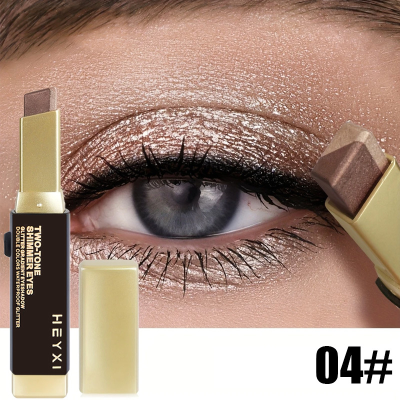 HEYXI cross-border popular flash eye shadow stick twilight eye shadow set with two-color gradient waterproof eye shadow pen view 6