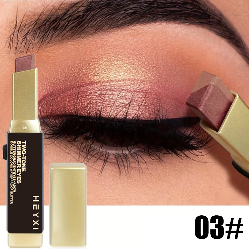 HEYXI cross-border popular flash eye shadow stick twilight eye shadow set with two-color gradient waterproof eye shadow pen view 7