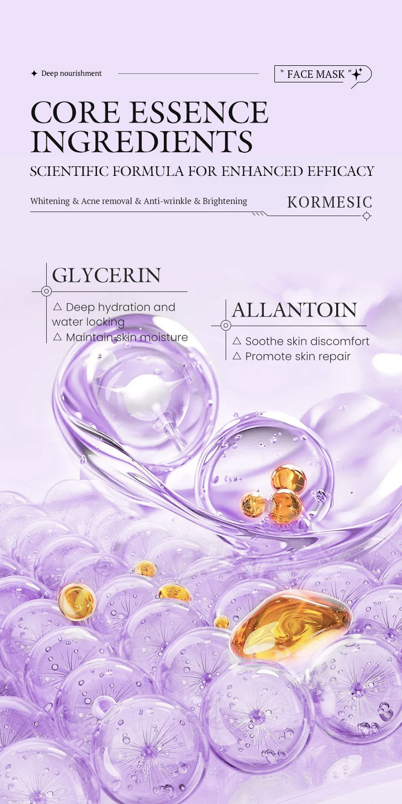 Vitamin C Lotion Facial Mask KORMESIC facial mask All-English Best-Selling Hydrating Facial Mask