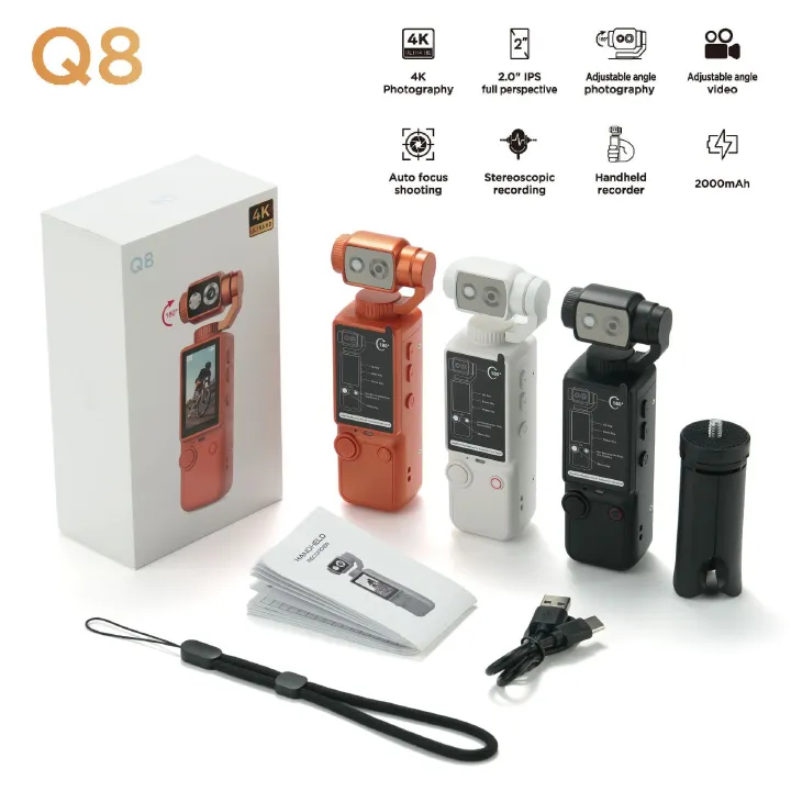 Cross-border Q8 handheld outdoor sports camera, ultra-clear autofocus, conference recording, portable, pocket-sized video camera
