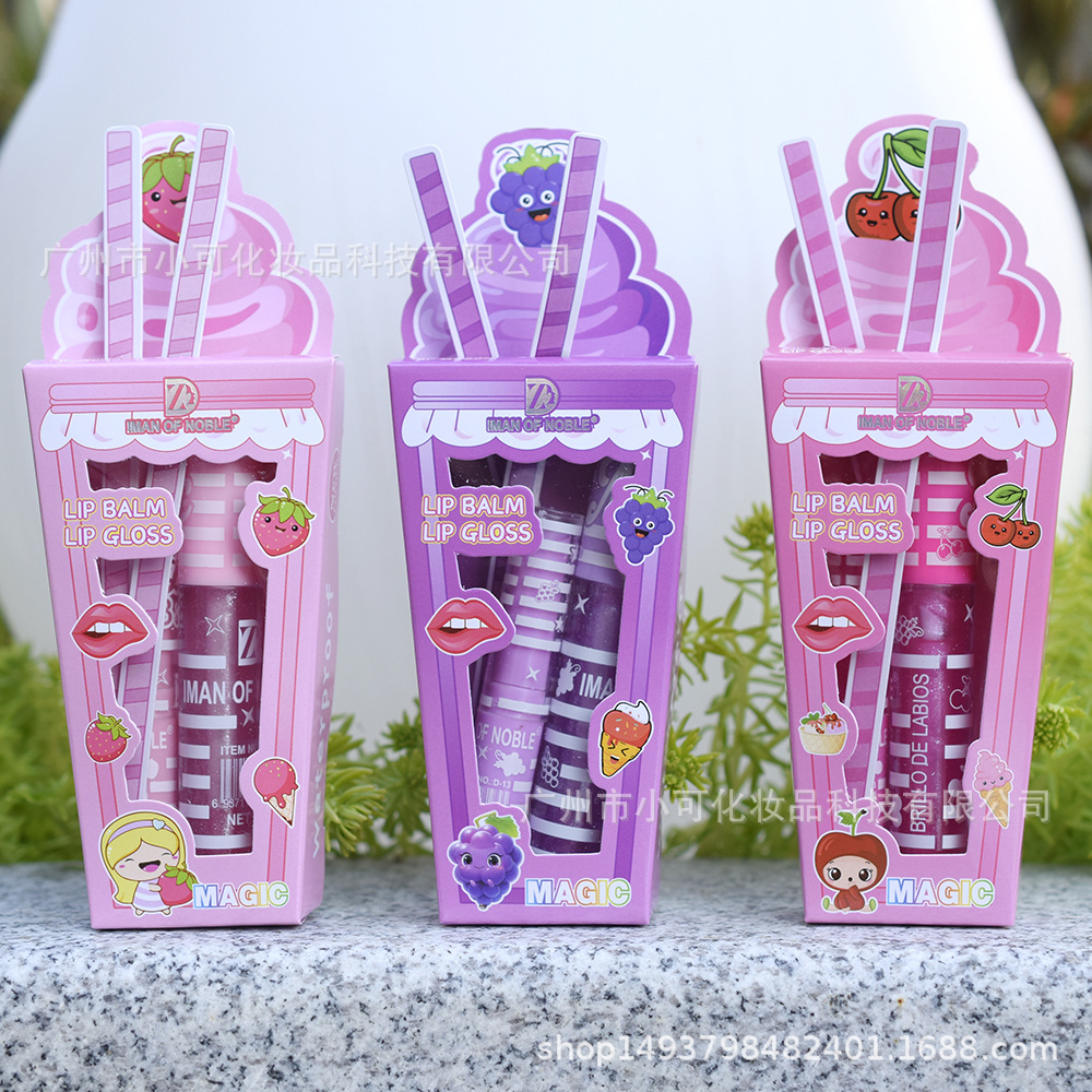 Moisturizing lipstick Color Changing Lip Oil Set Beverage Ice Cream New view 5