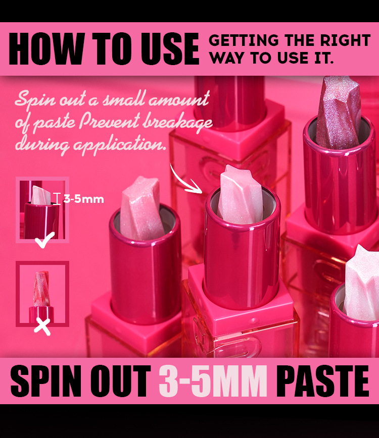 Spiral Five pointed Star Pearl Lipstick Moisturizing lipstick view 6